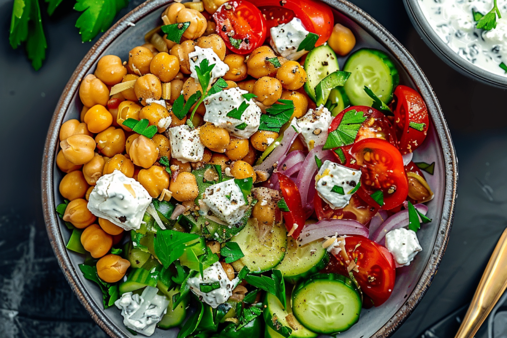 Chickpea Greek Salad with Tzatziki Dressing: A Veggie Protein Delight -spxwevolution.top