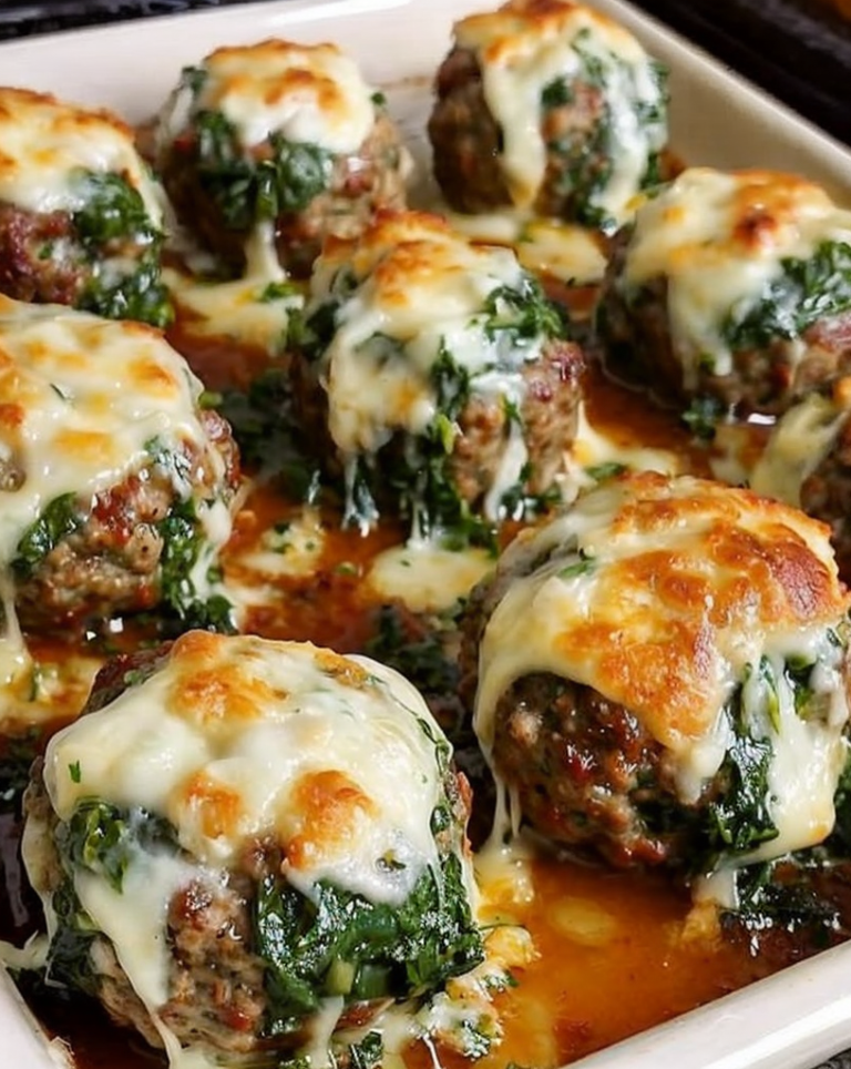 Irresistible Spinach Garlic Meatballs Stuffed With Mozzarella Recipe