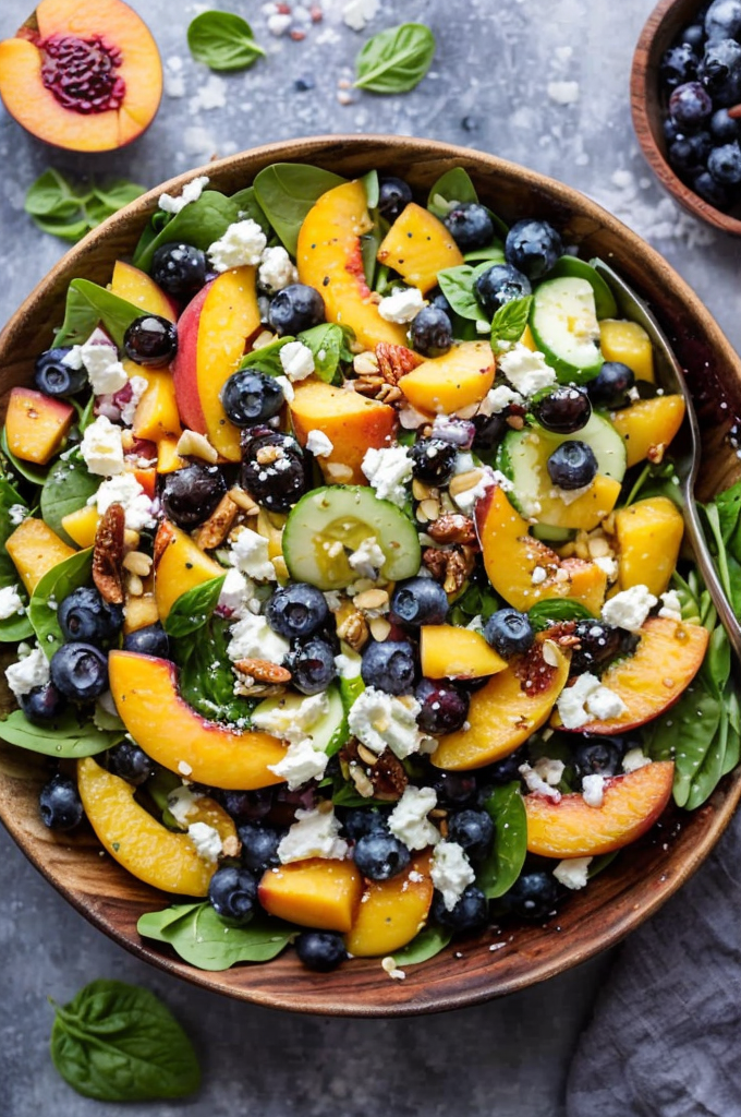 Irresistible Blueberry Peach Feta Salad for a Refreshing Summer Delight