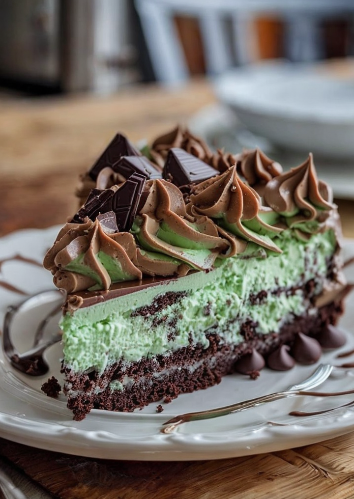 Indulge in a Decadent Mint Chocolate Cheesecake Cake Delight