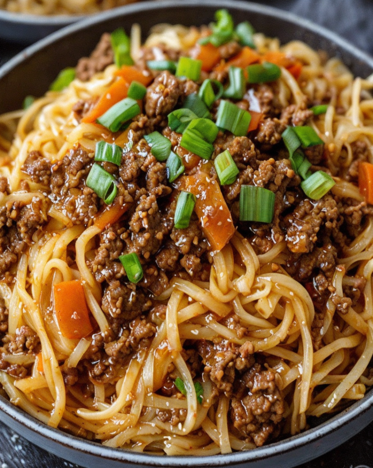 Quick Mongolian Ground Beef Noodles Recipe – Ready in 30 Minutes