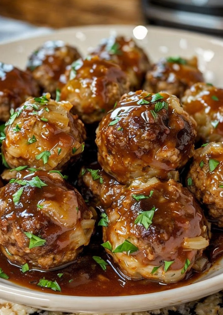 Irresistible Slow Cooker French Onion Meatballs Recipe You Must Try