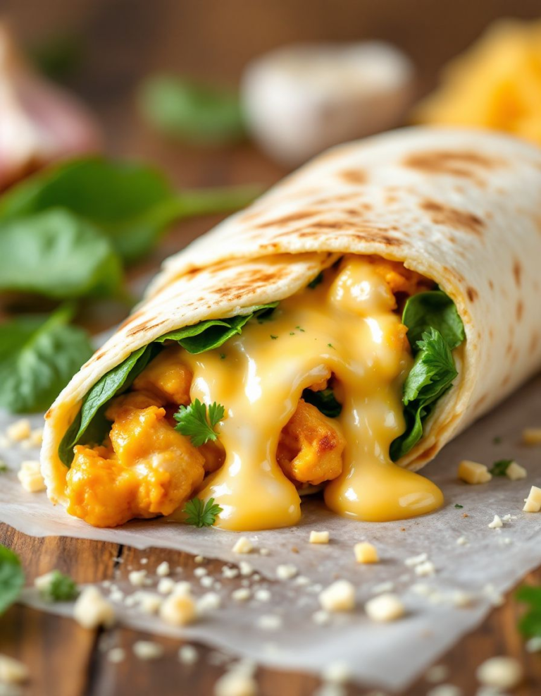 Easy Cheesy Garlic Chicken Wraps – Perfect for Quick Meals