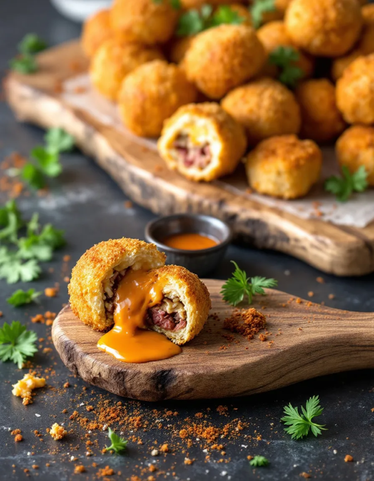 Easy Reuben Balls with Spicy Thousand Island Sauce
