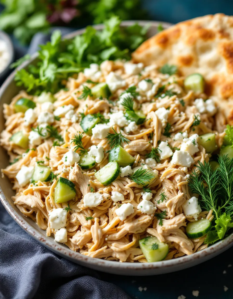 Easy Creamy Greek Tzatziki Chicken Salad Recipe