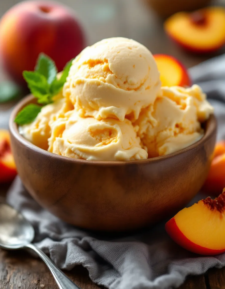 Creamy Homemade Peach Ice Cream – Easy & Refreshing