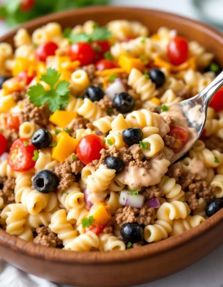 Best Creamy Ranch Taco Pasta Salad Recipe