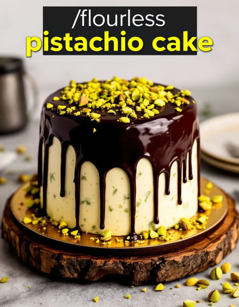 Best Flourless Pistachio Cake with Chocolate Ganache
