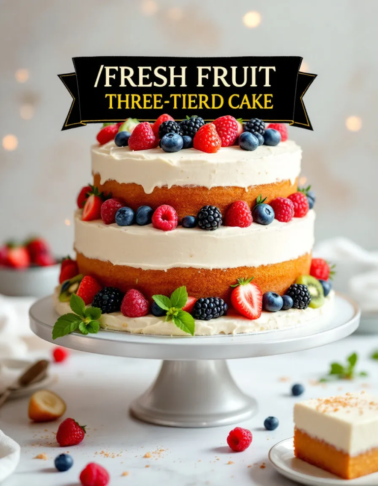 Best Fresh Fruit Three-Tiered Cake Recipe