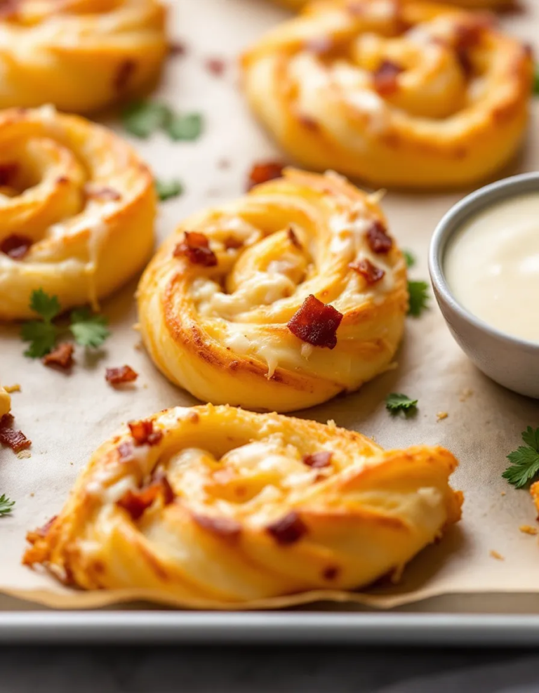 Ultimate Garlic Butter Bacon Alfredo Pizza Twists