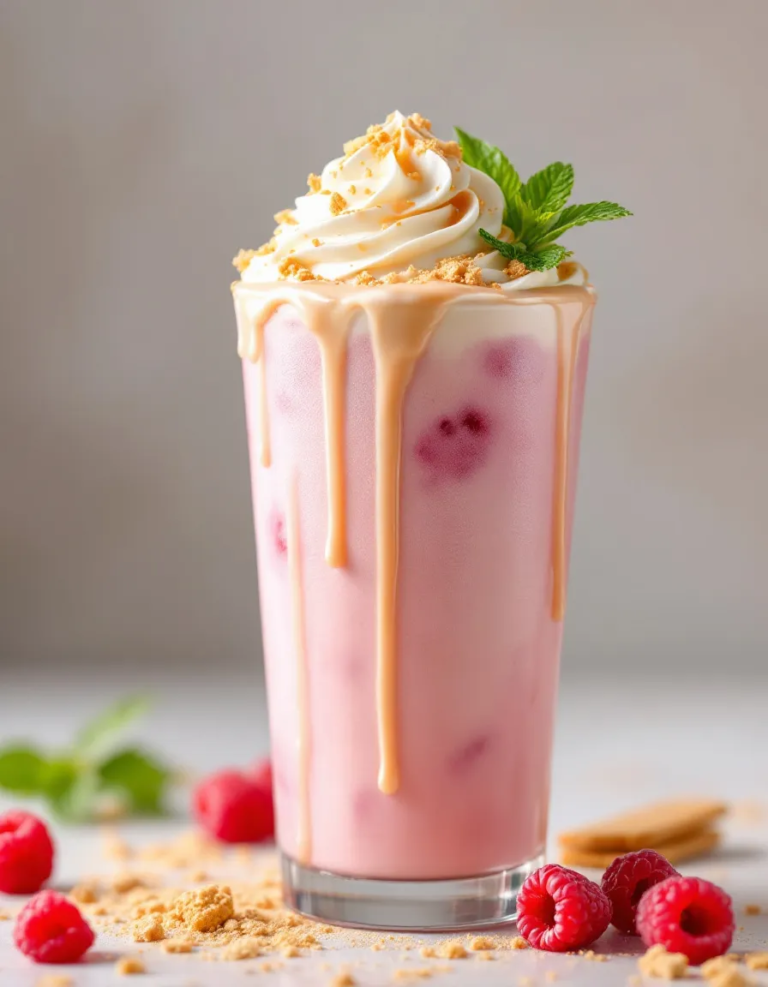 Best Golden Raspberry Cheesecake Milkshake Recipe