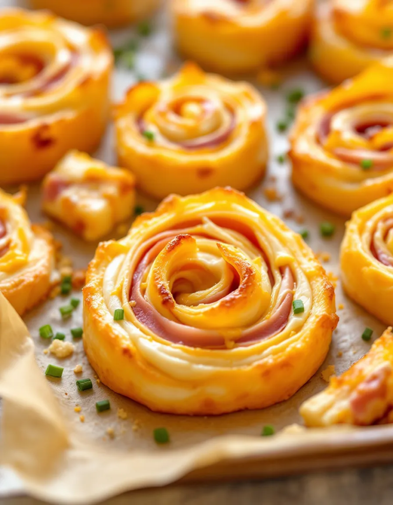 Easy Ham and Cheese Puff Pastry Pinwheels