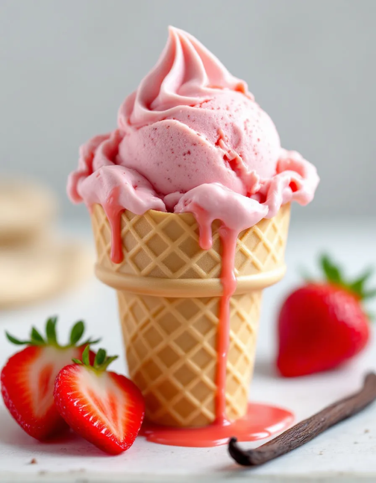Homemade Strawberry Vanilla Bean Ice Cream – Creamy Bliss