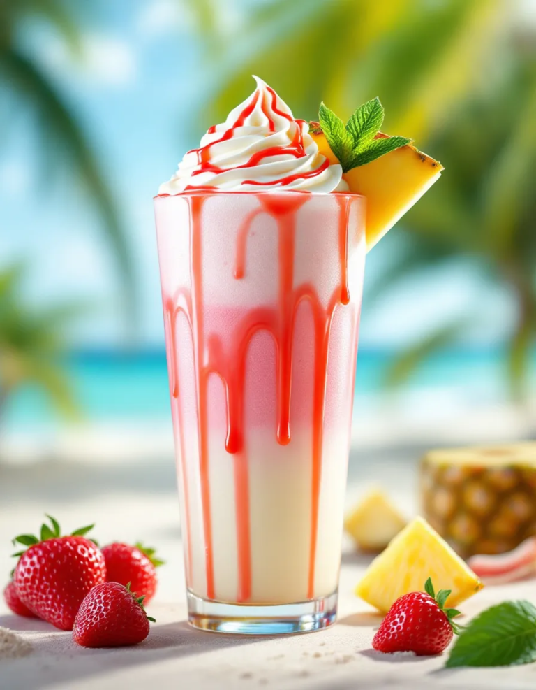 Best Strawberry Piña Colada with Malibu Frosting