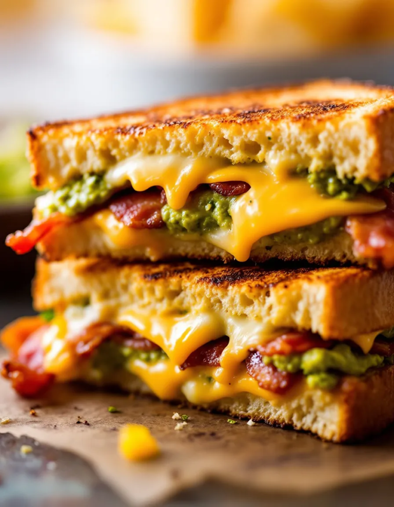 Ultimate Bacon Guacamole Grilled Cheese Sandwich