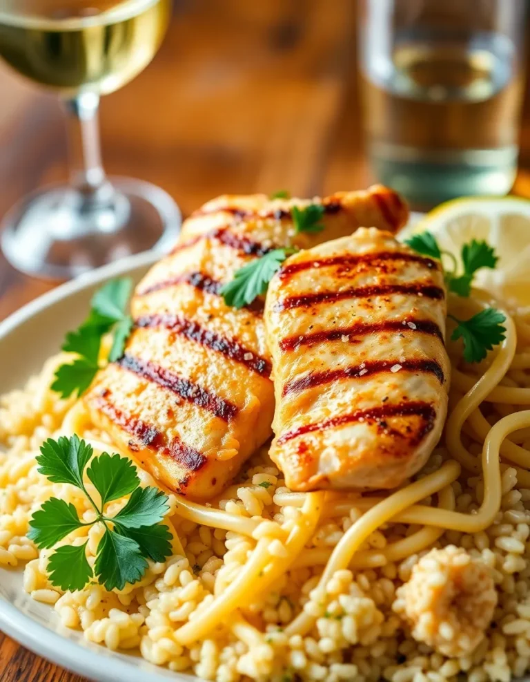 Easy Chicken Scampi with Garlic Parmesan Rice