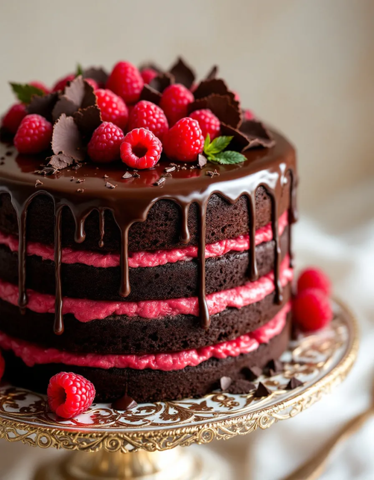 Ultimate Chocolate Raspberry Truffle Cake Recipe