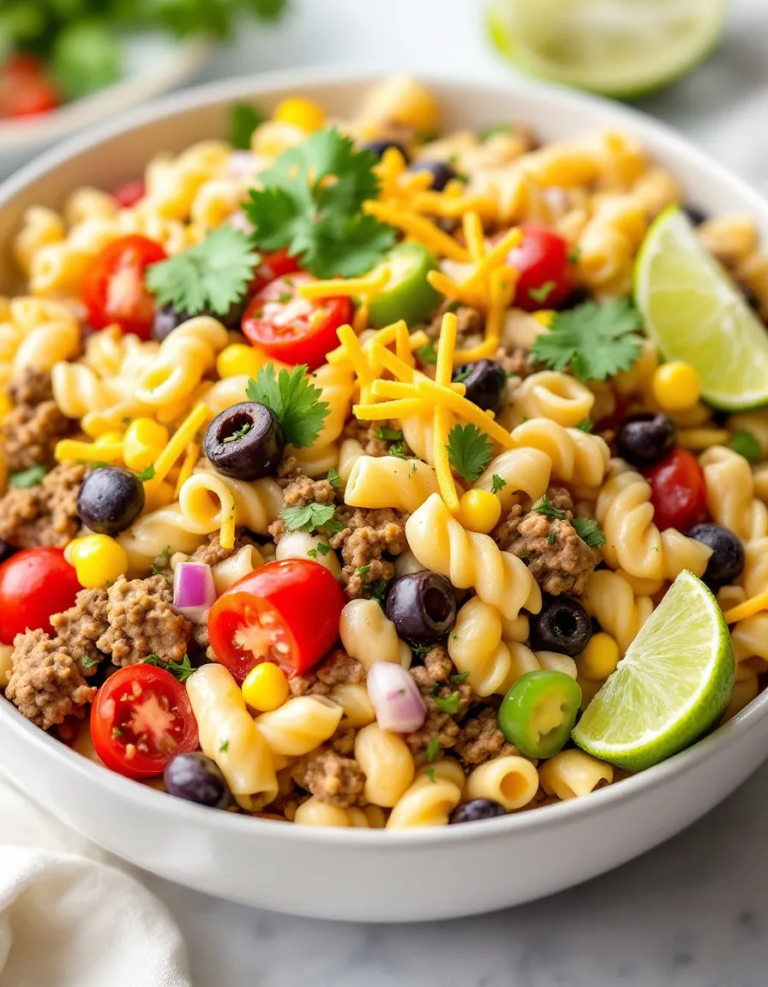 Best Creamy Ranch Taco Pasta Salad Recipe