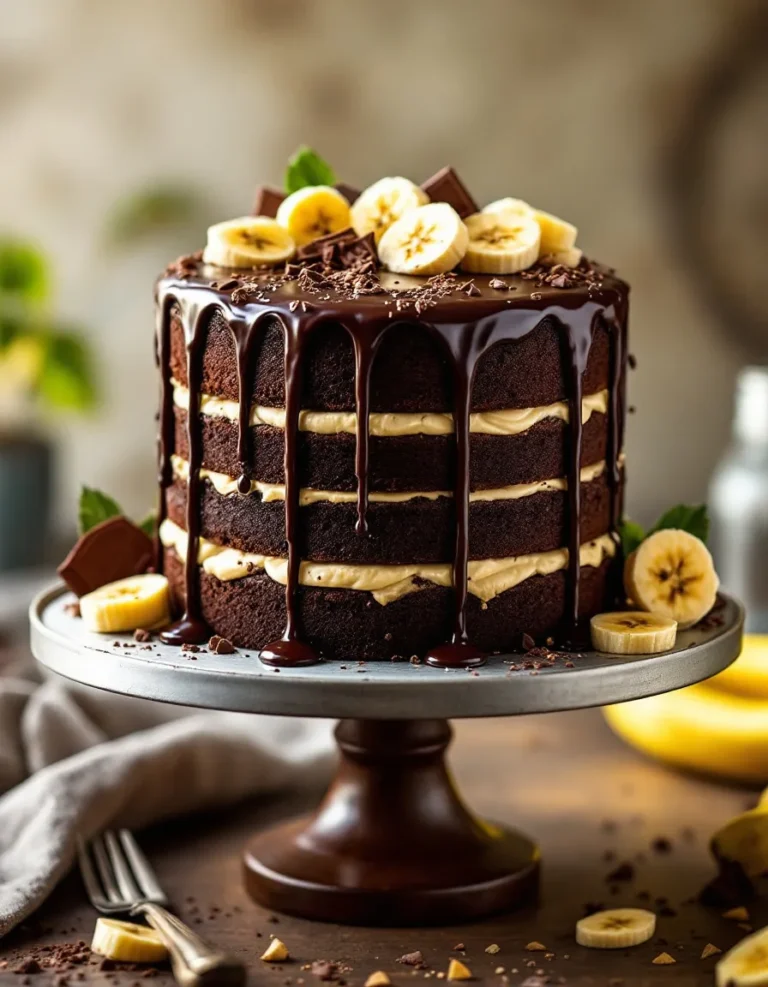 Ultimate Double Chocolate Banana Layer Cake Recipe