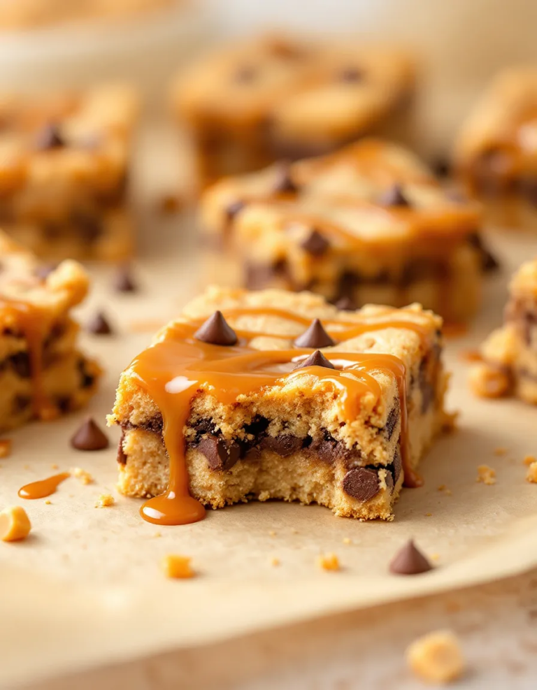 Ultimate Peanut Butter Caramel Toffee Chocolate Chip Cookie Bars