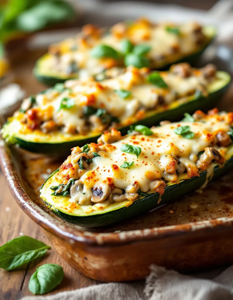 Best Spinach Mushroom Ricotta Stuffed Zucchini Recipe
